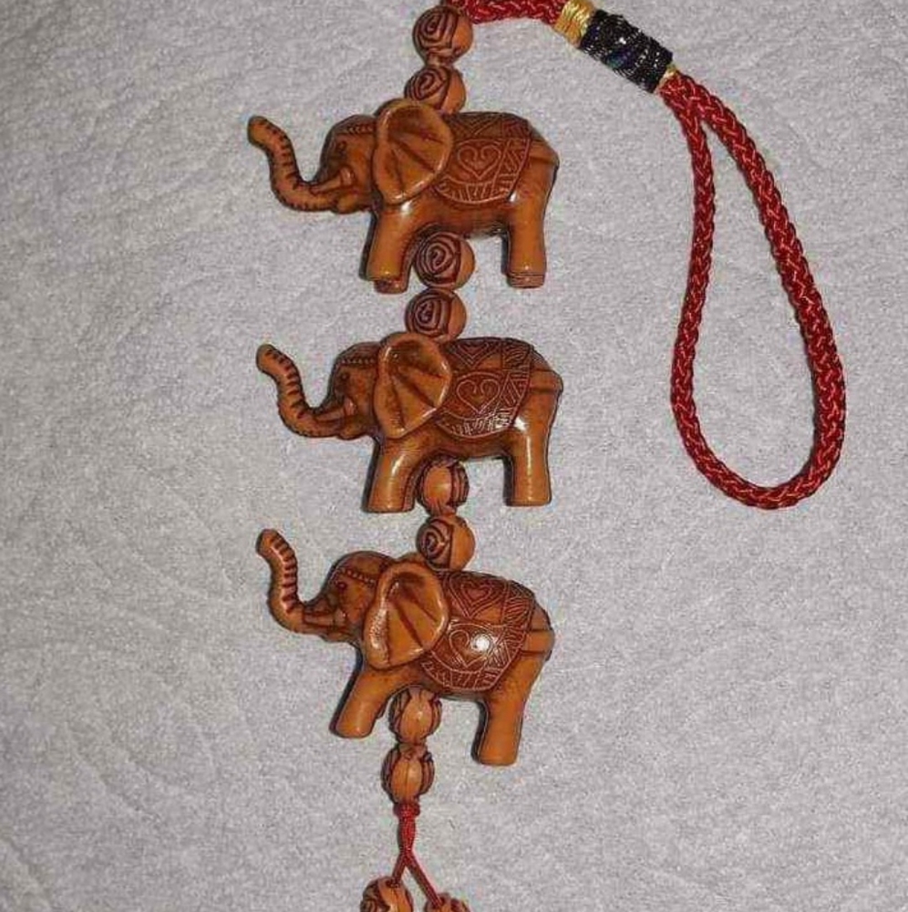 Lucky Elephant Hanging on red string